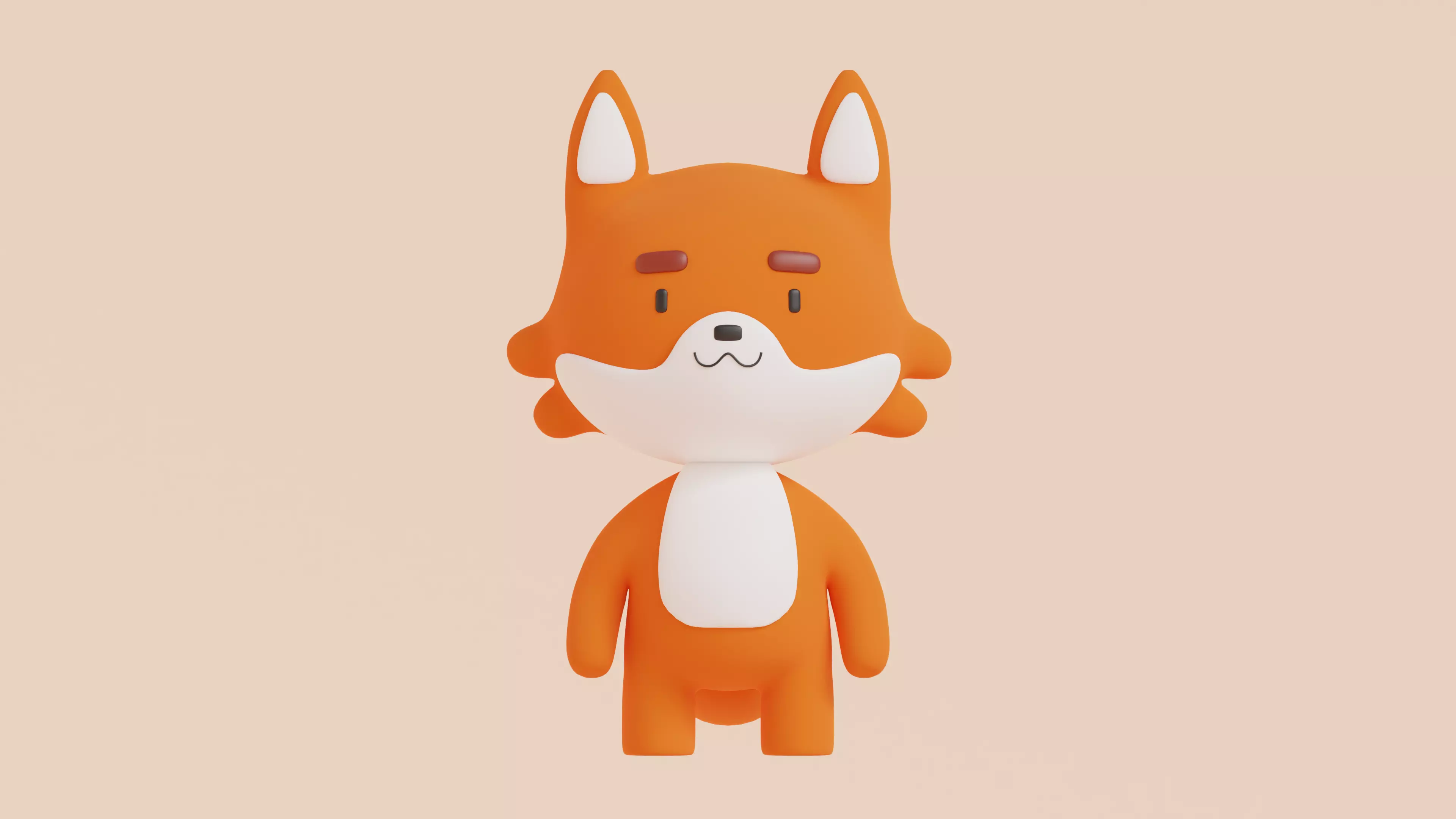 Cute 3d FOX Low-poly 3D model_0