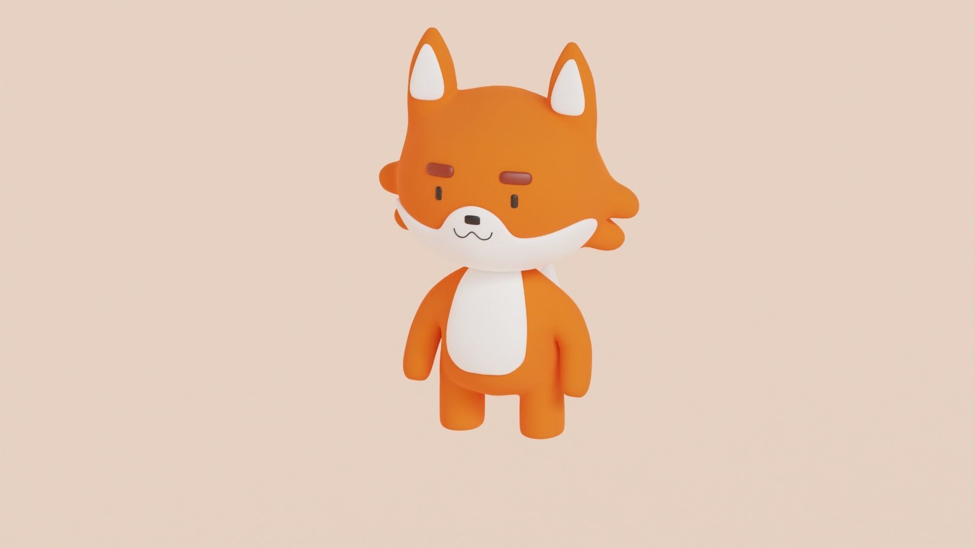 Cute 3d FOX Low-poly 3D model_1