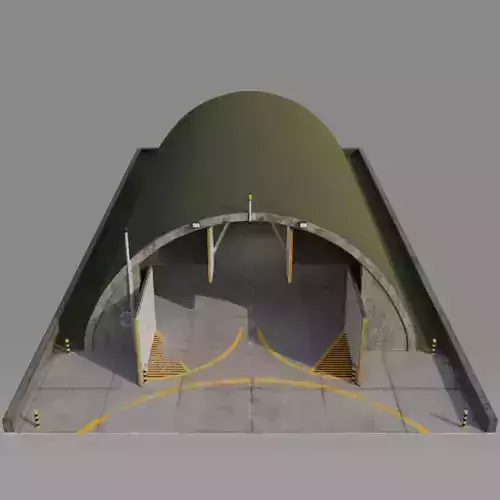 NATO  AIRCRAFT SHELTER V1 with Full Grass roof Free low-poly 3D model