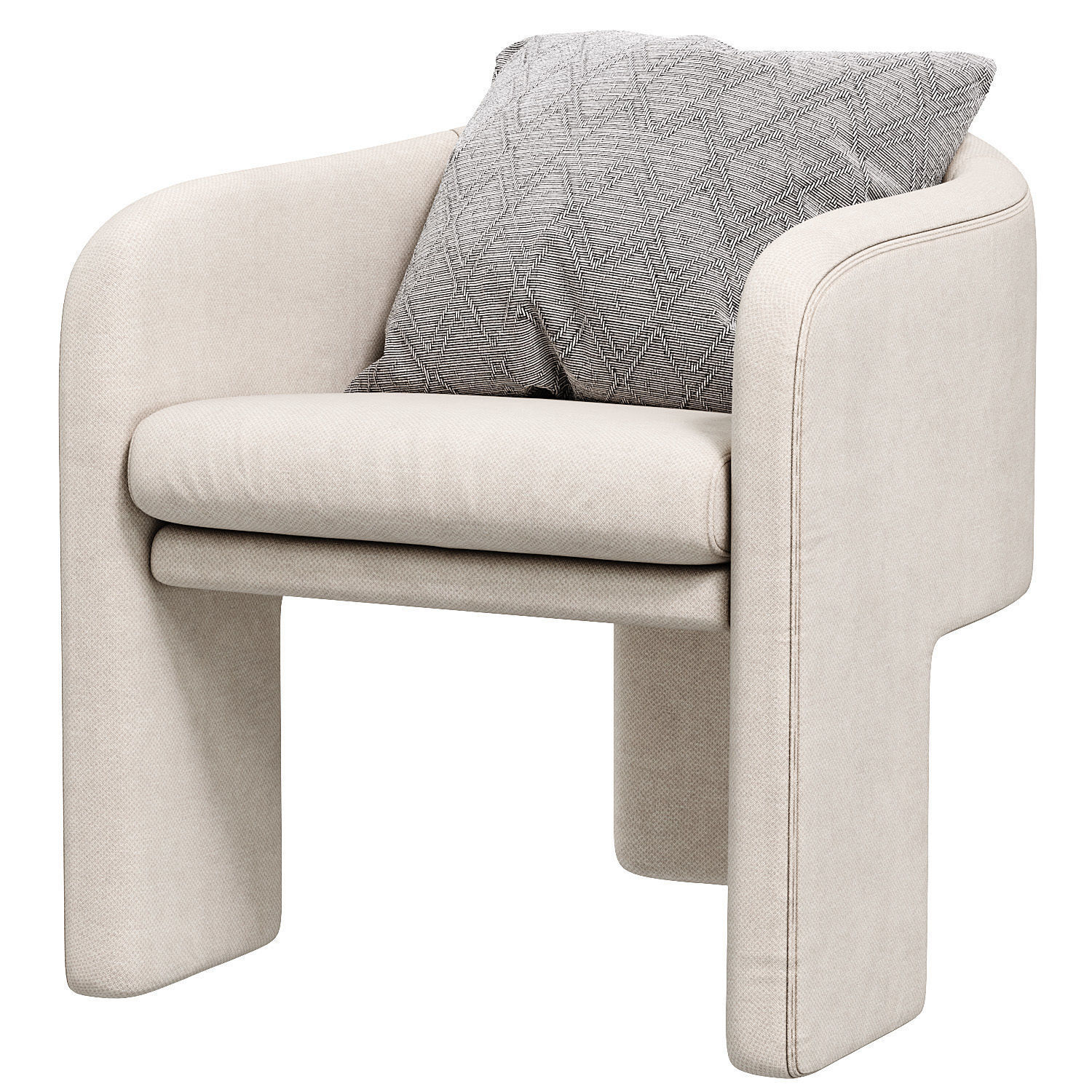 Milo baughman armchair 3D model_3