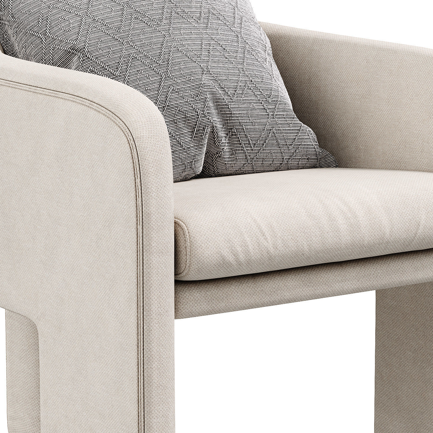 Milo baughman armchair 3D model_1