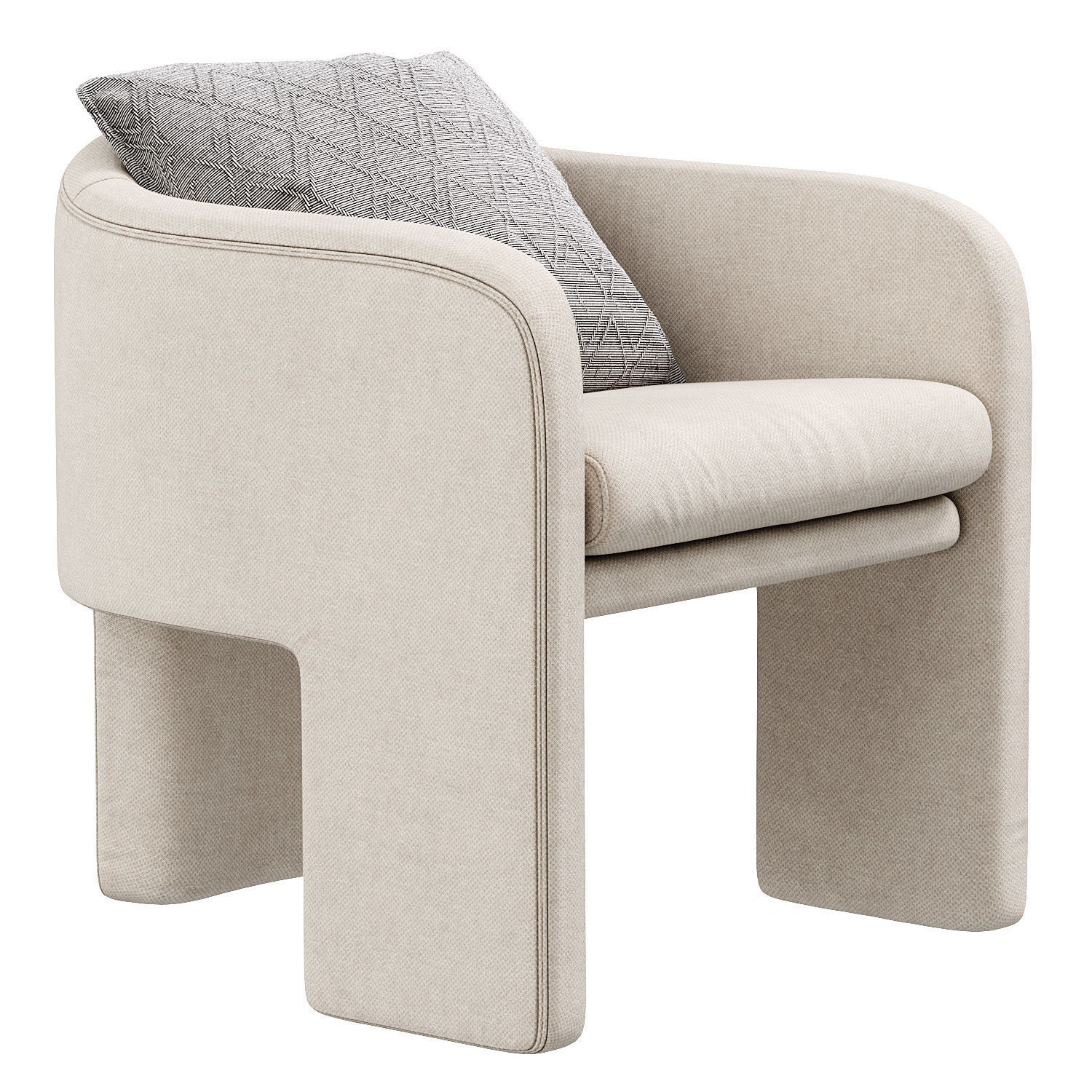 Milo baughman armchair 3D model_2