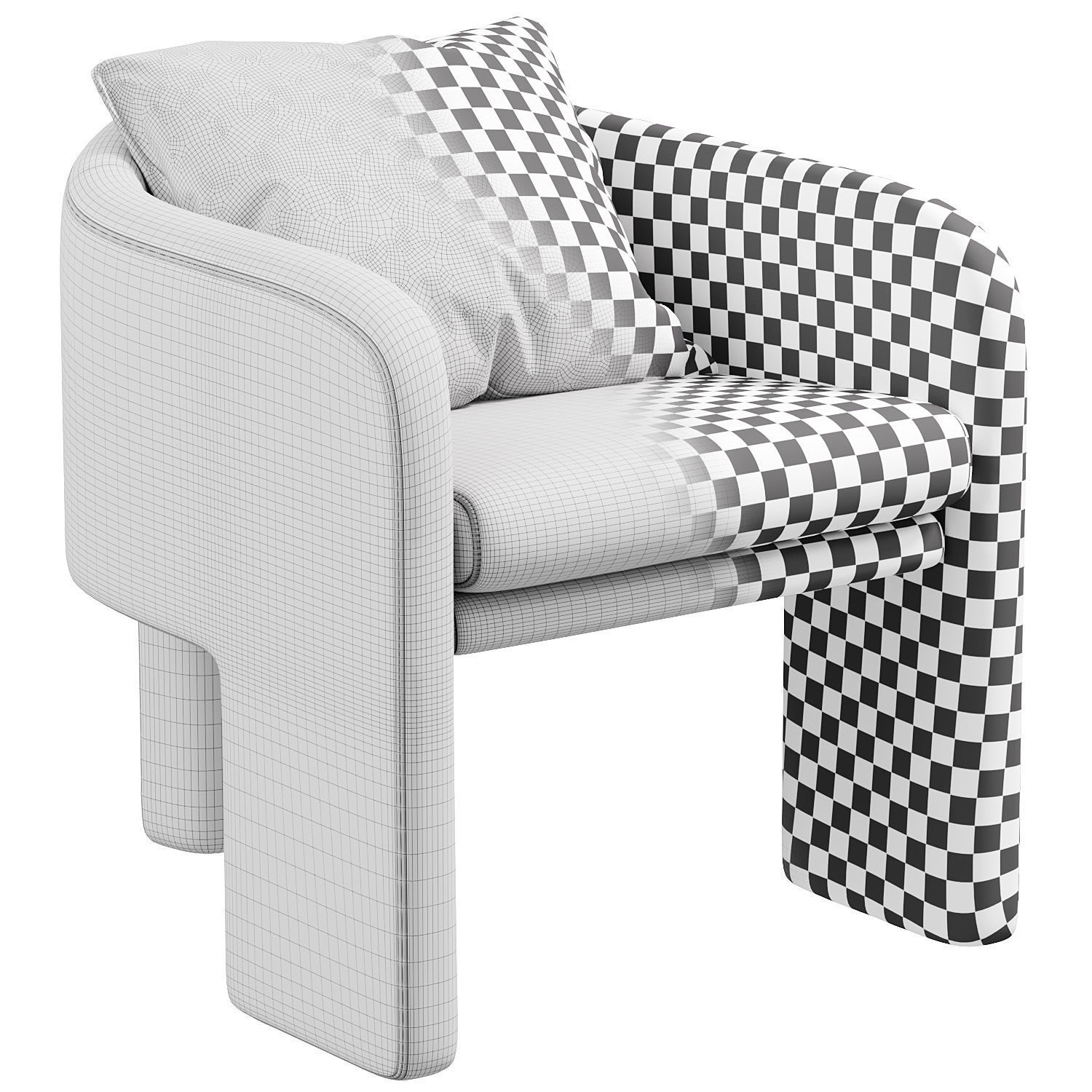 Milo baughman armchair 3D model_6
