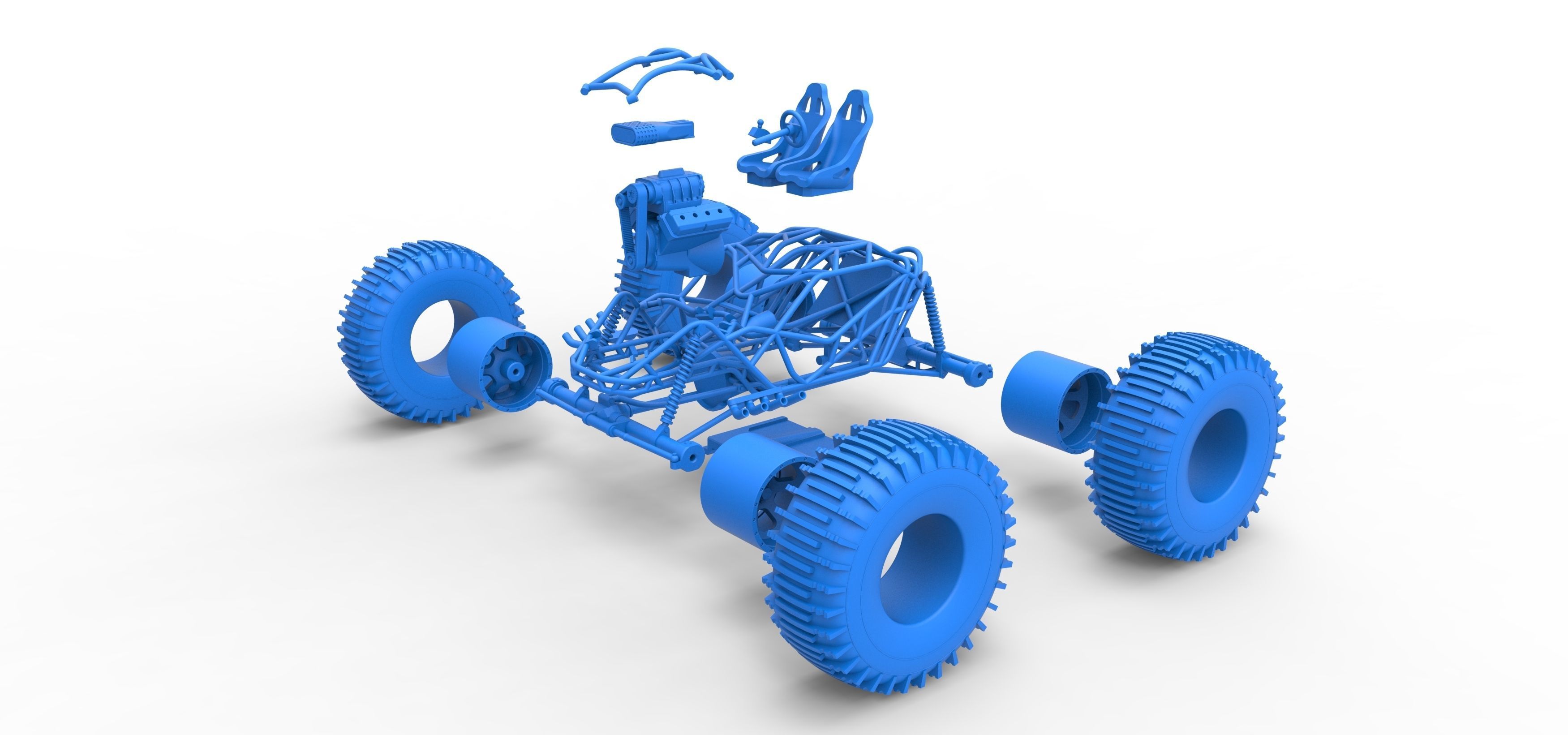 Rock bouncer on low-pressure wheels Scale 1 to 25 3D print model_29