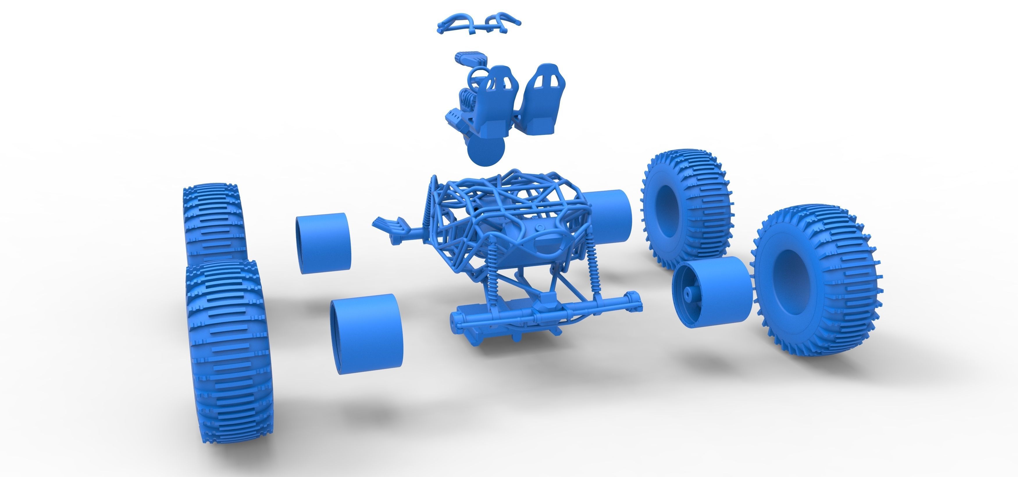 Rock bouncer on low-pressure wheels Scale 1 to 25 3D print model_35