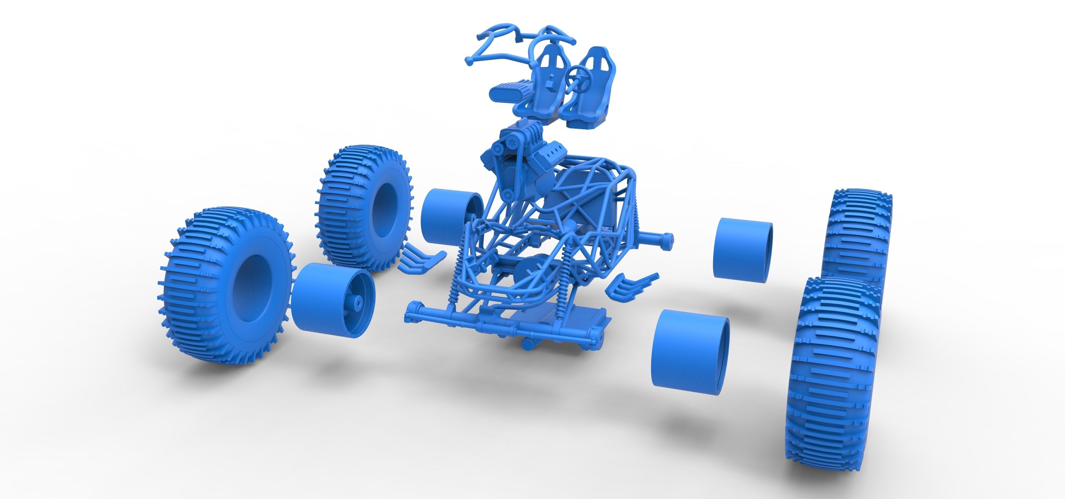 Rock bouncer on low-pressure wheels Scale 1 to 25 3D print model_31