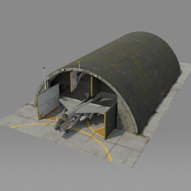 NATO AIRCRAFT SHELTER V2 Free low-poly 3D model_16