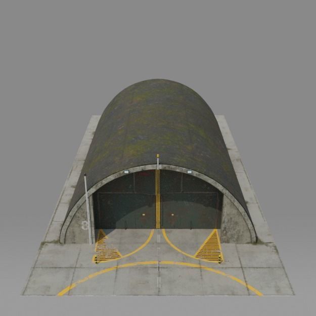 NATO AIRCRAFT SHELTER V2 Free low-poly 3D model_2