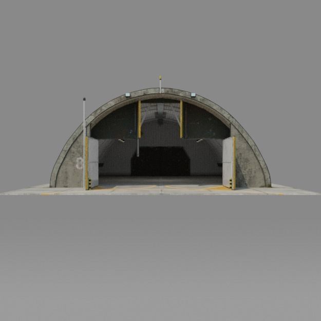 NATO AIRCRAFT SHELTER V2 Free low-poly 3D model_1