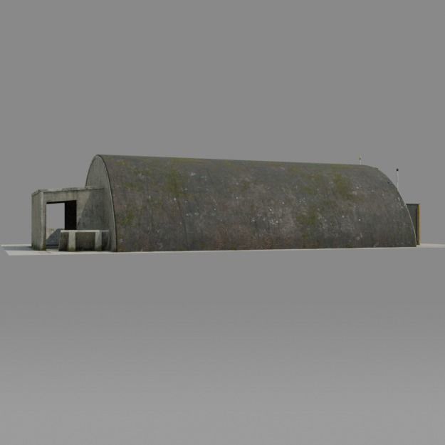 NATO AIRCRAFT SHELTER V2 Free low-poly 3D model_7