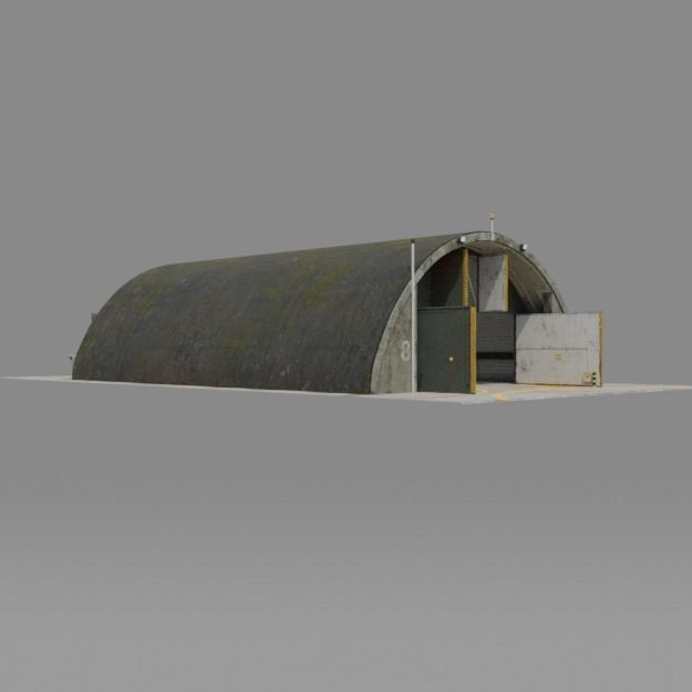 NATO AIRCRAFT SHELTER V2 Free low-poly 3D model_4