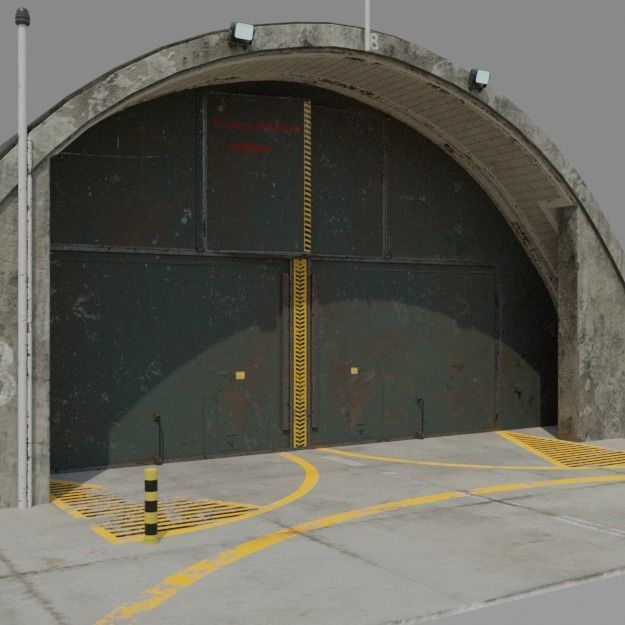 NATO AIRCRAFT SHELTER V2 Free low-poly 3D model_13