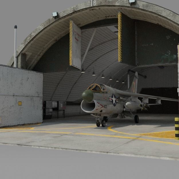 NATO AIRCRAFT SHELTER V2 Free low-poly 3D model_14