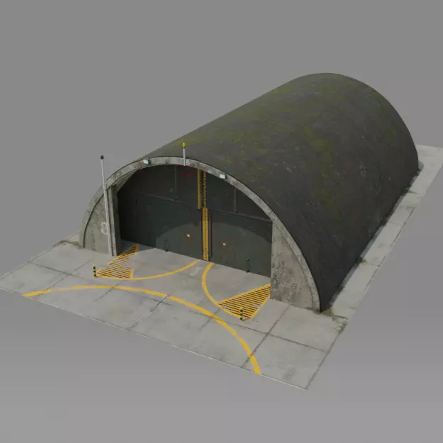 NATO AIRCRAFT SHELTER V2 Free low-poly 3D model_0