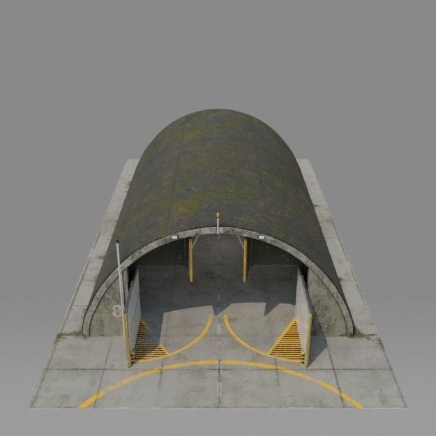 NATO AIRCRAFT SHELTER V2 Free low-poly 3D model_3