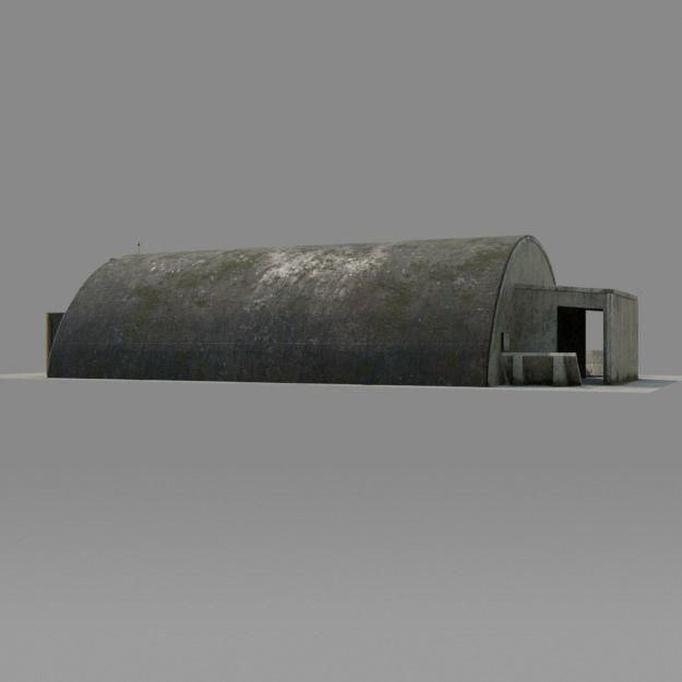NATO AIRCRAFT SHELTER V2 Free low-poly 3D model_9