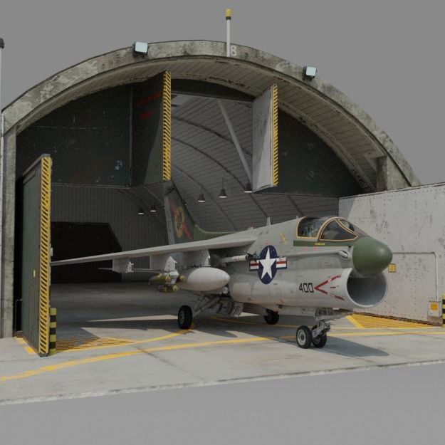 NATO AIRCRAFT SHELTER V2 Free low-poly 3D model_15