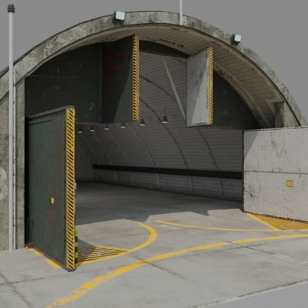 NATO AIRCRAFT SHELTER V2 Free low-poly 3D model_12