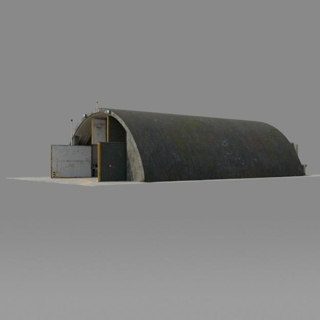 NATO AIRCRAFT SHELTER V2 Free low-poly 3D model_6