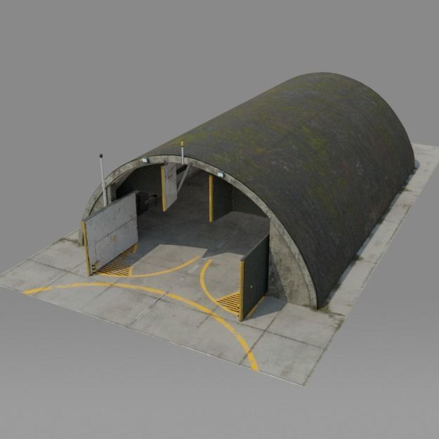 NATO AIRCRAFT SHELTER V2 Free low-poly 3D model_5