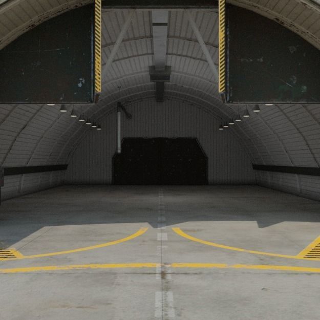 NATO AIRCRAFT SHELTER V2 Free low-poly 3D model_10