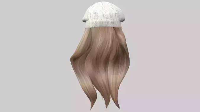 Beret Hat with Hair