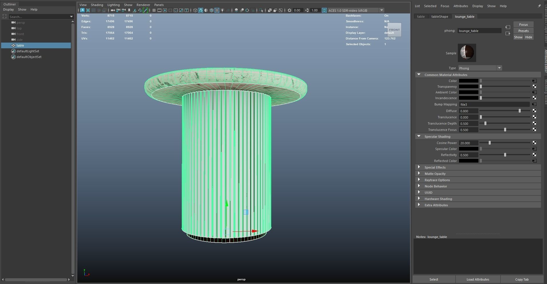 Lounge Table AR VR PBR Low-poly 3D model_15