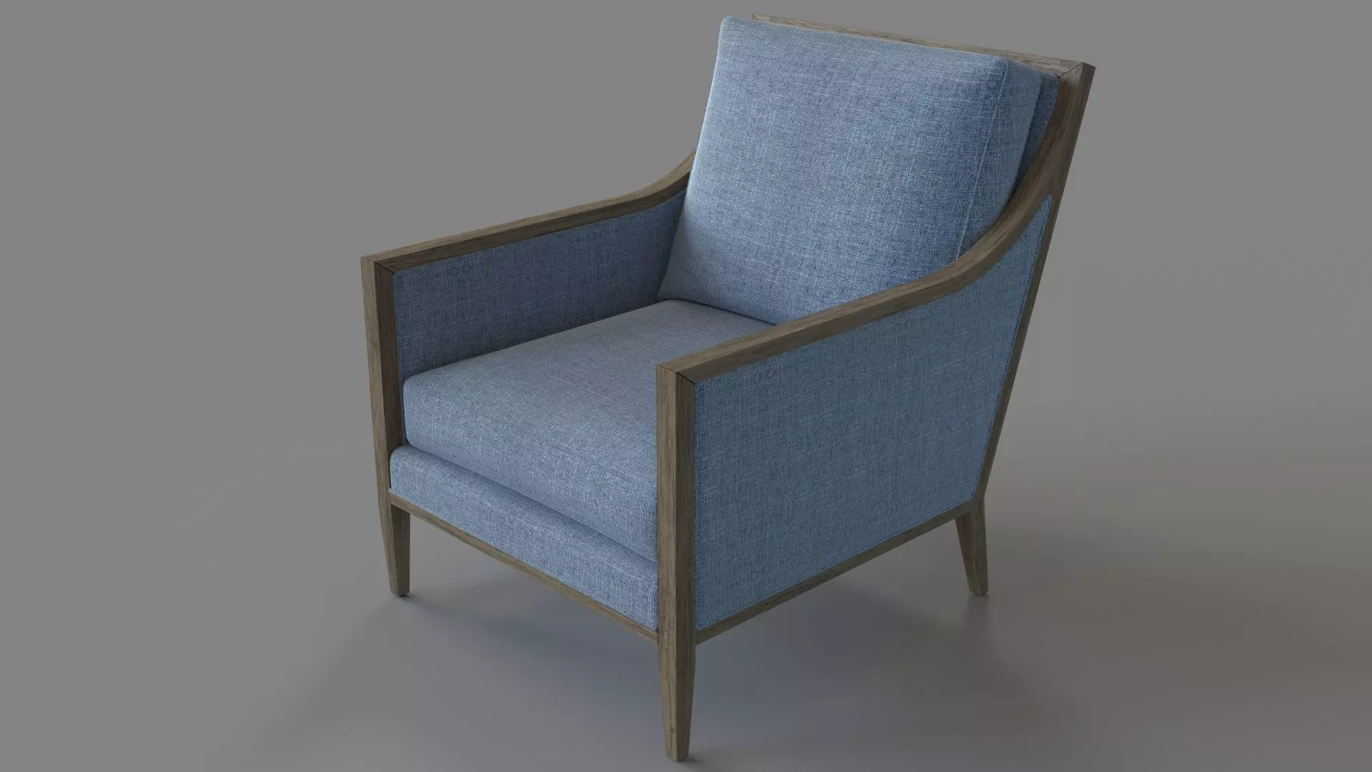 French Contemporary Slope Arm Low Back Chair Azure Blue 3D model