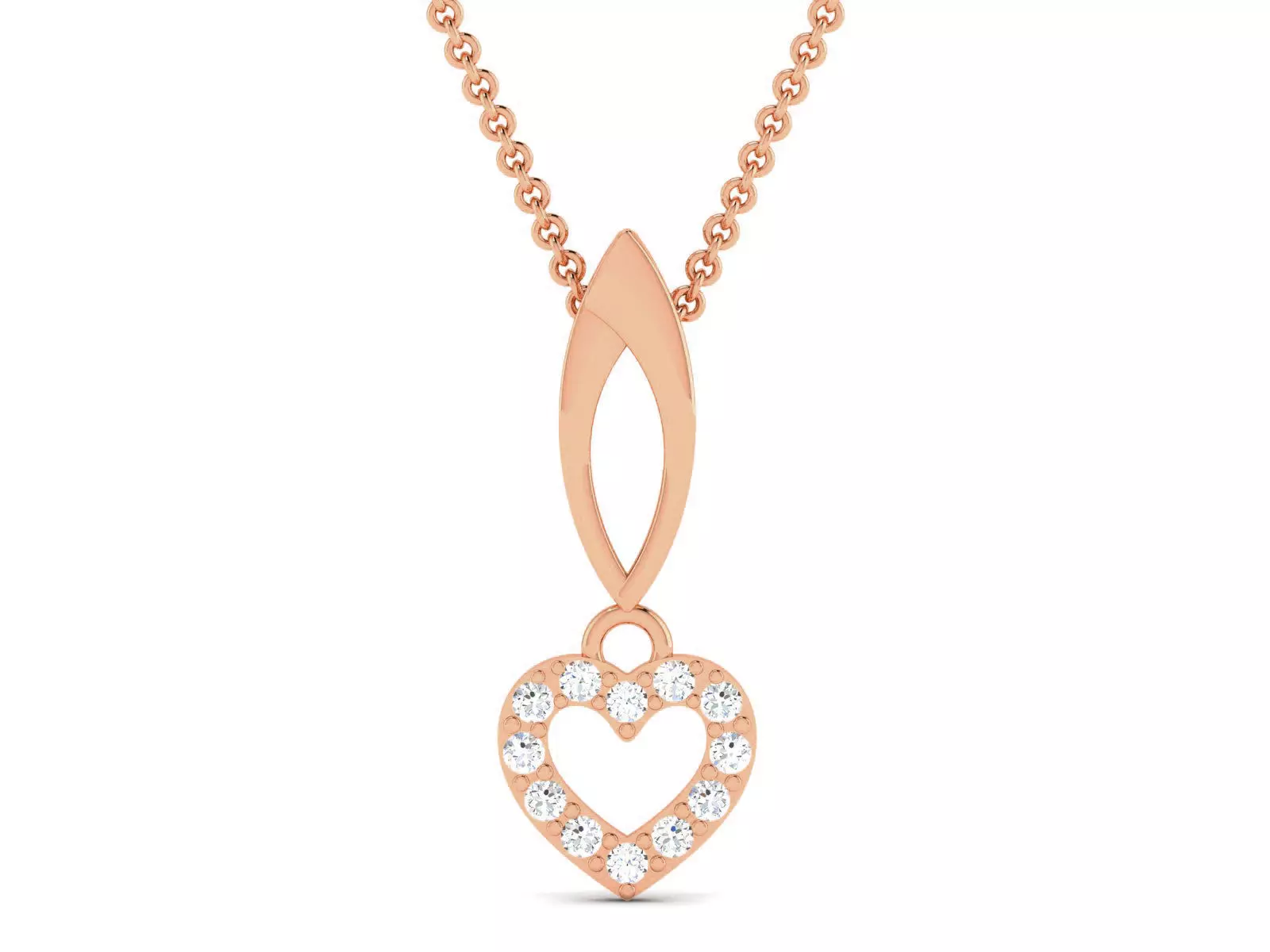 Heart Diamond Charms Pendant 3dm render Detail 3D print model_0