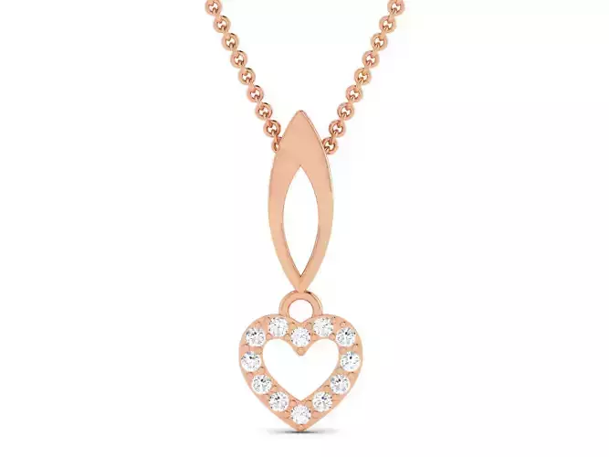 Heart Diamond Charms Pendant 3dm render Detail