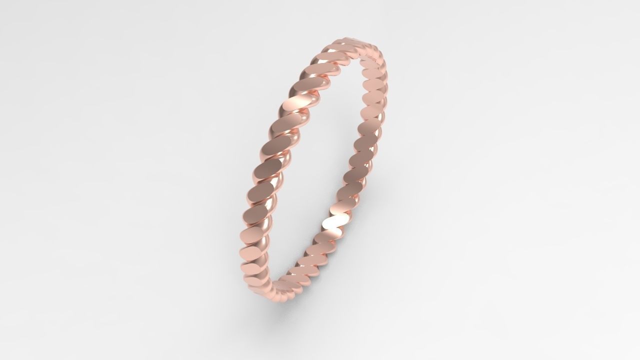 Rope Braided Band Ring cuban style 3D MODEL 3D print model_1