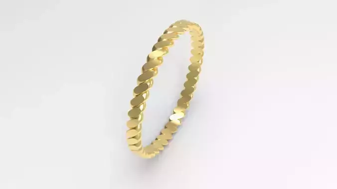 Rope Braided Band Ring cuban style 3D MODEL