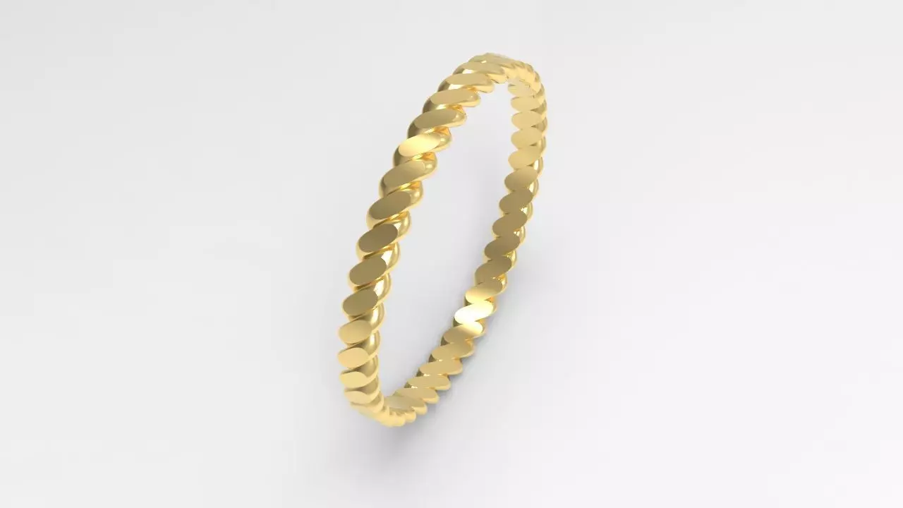 Rope Braided Band Ring cuban style 3D MODEL 3D print model_0