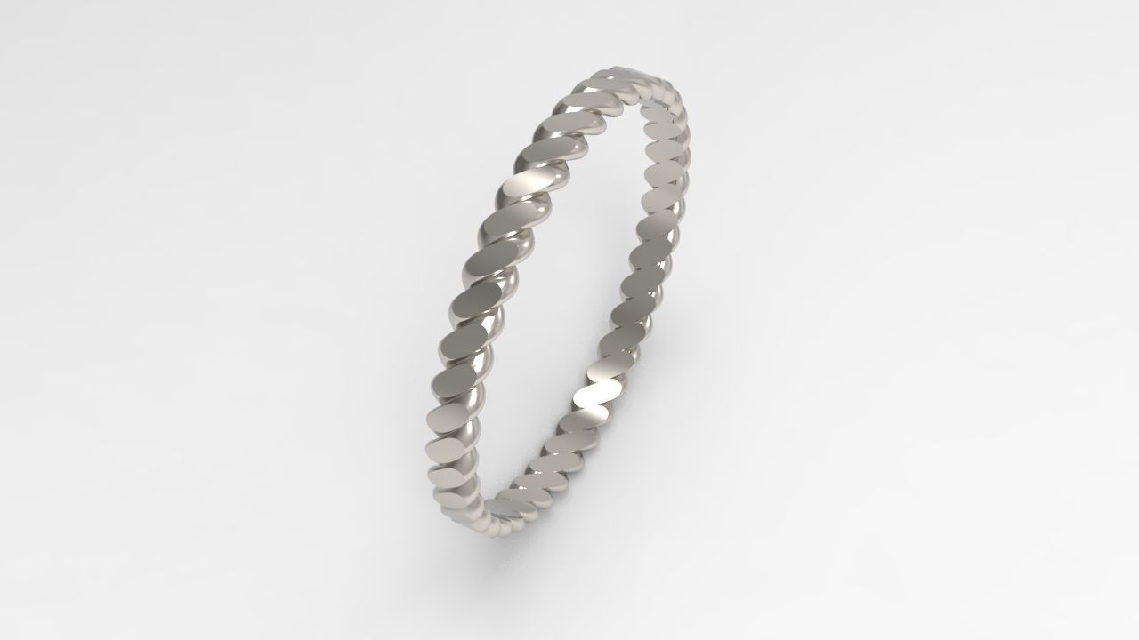 Rope Braided Band Ring cuban style 3D MODEL 3D print model_2