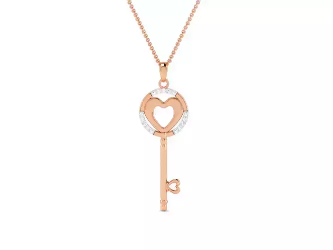 Key Diamond Charms Pendant 3dm render Detail 3D print model