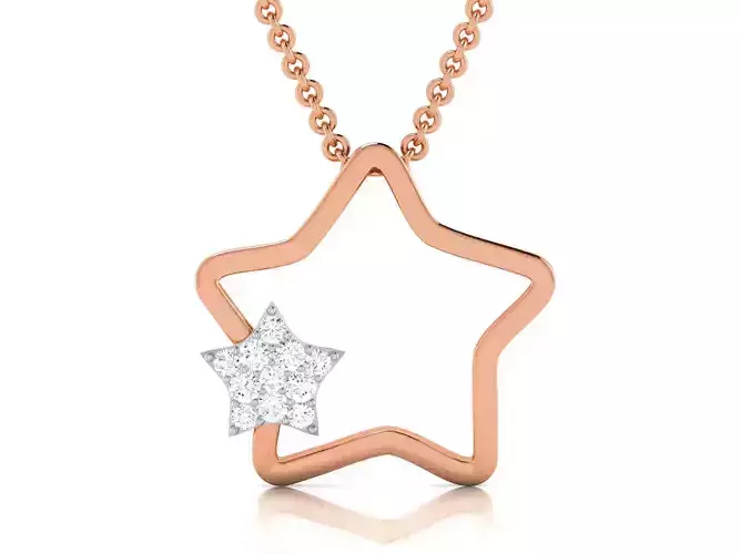 Star Diamond Charms Pendant 3dm render Detail