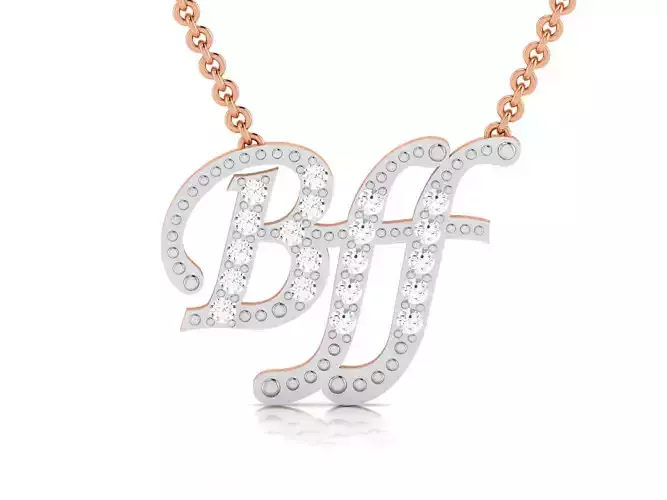 BFF Diamond Charms Pendant 3dm render Detail 3D print model
