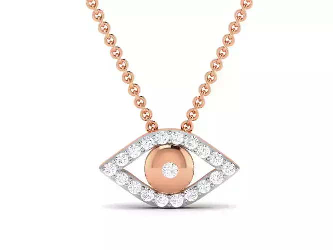Evil Eye Diamond Charms Pendant 3dm render Detail 3D print model