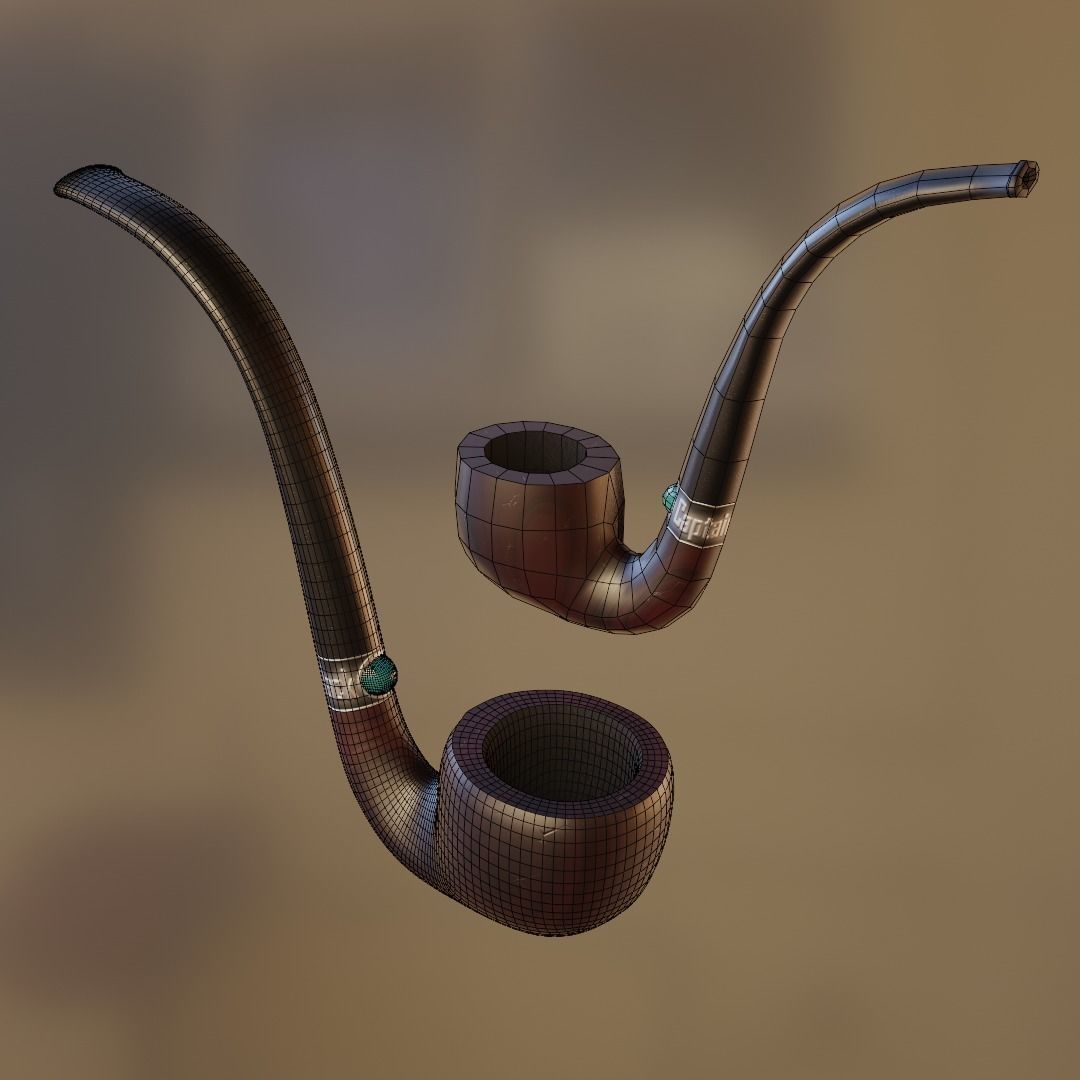 Old tobacco pipe Free 3D model_1