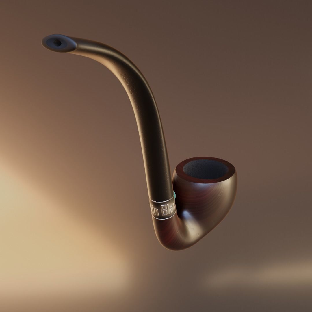 Old tobacco pipe Free 3D model_8