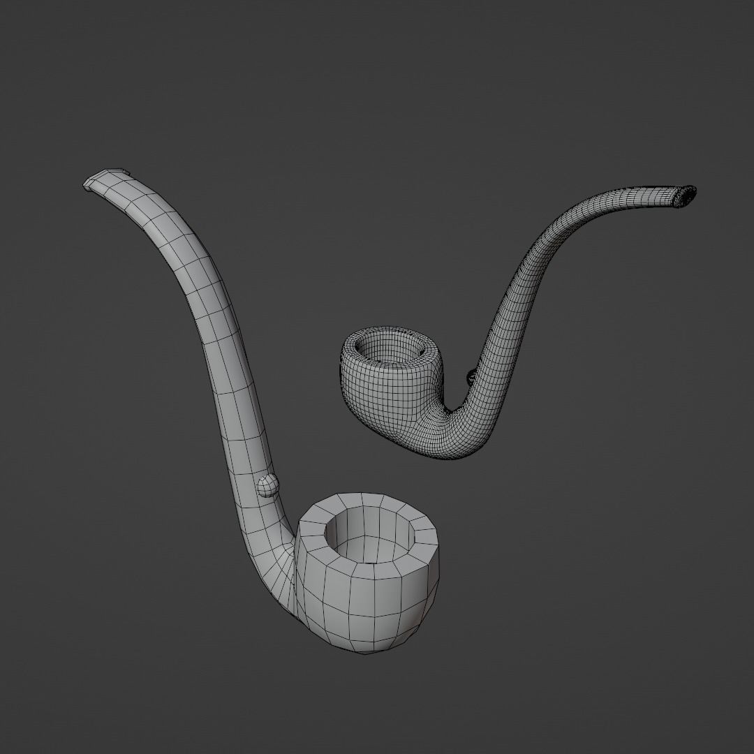 Old tobacco pipe Free 3D model_5