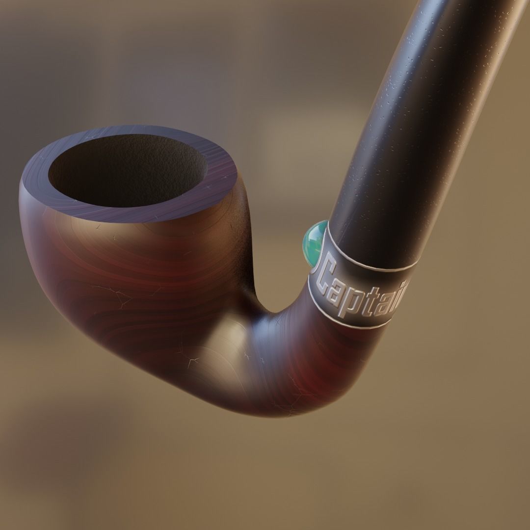 Old tobacco pipe Free 3D model_6