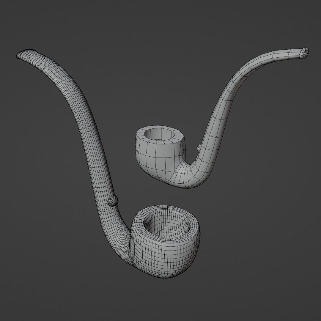Old tobacco pipe Free 3D model_2