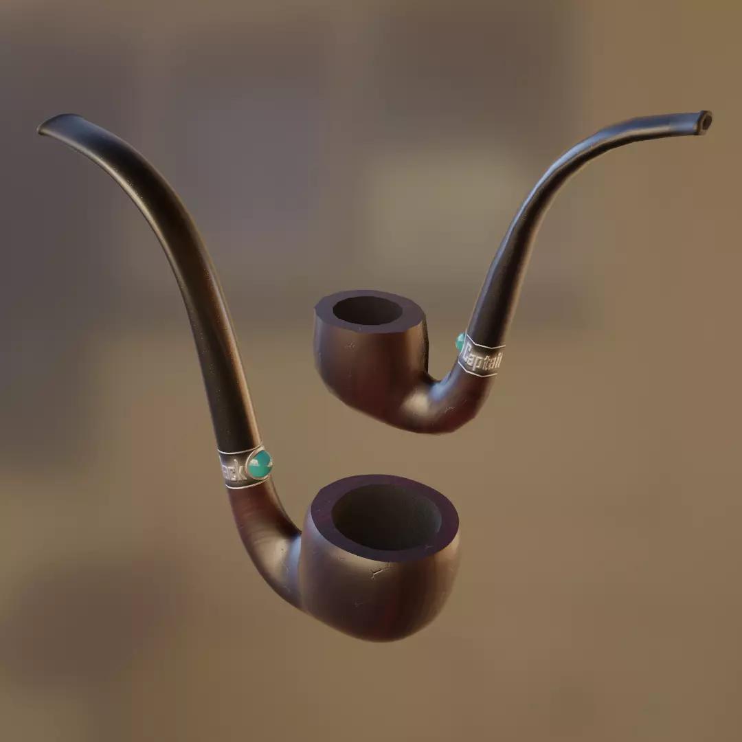 Old tobacco pipe Free 3D model_0