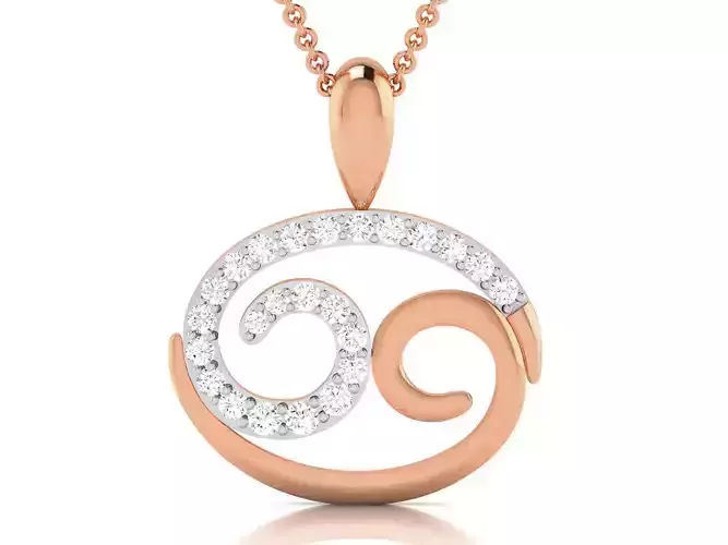 Diamond Charms Pendant 3dm render Detail