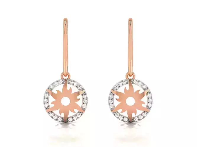 Women drop earrings 3dm render detail