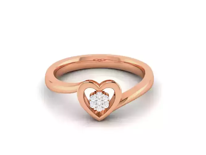 Women Diamond Heart Ring 3dm renders detail