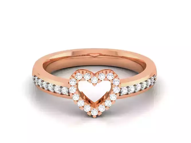 Women Diamond Heart Ring 3dm renders detail