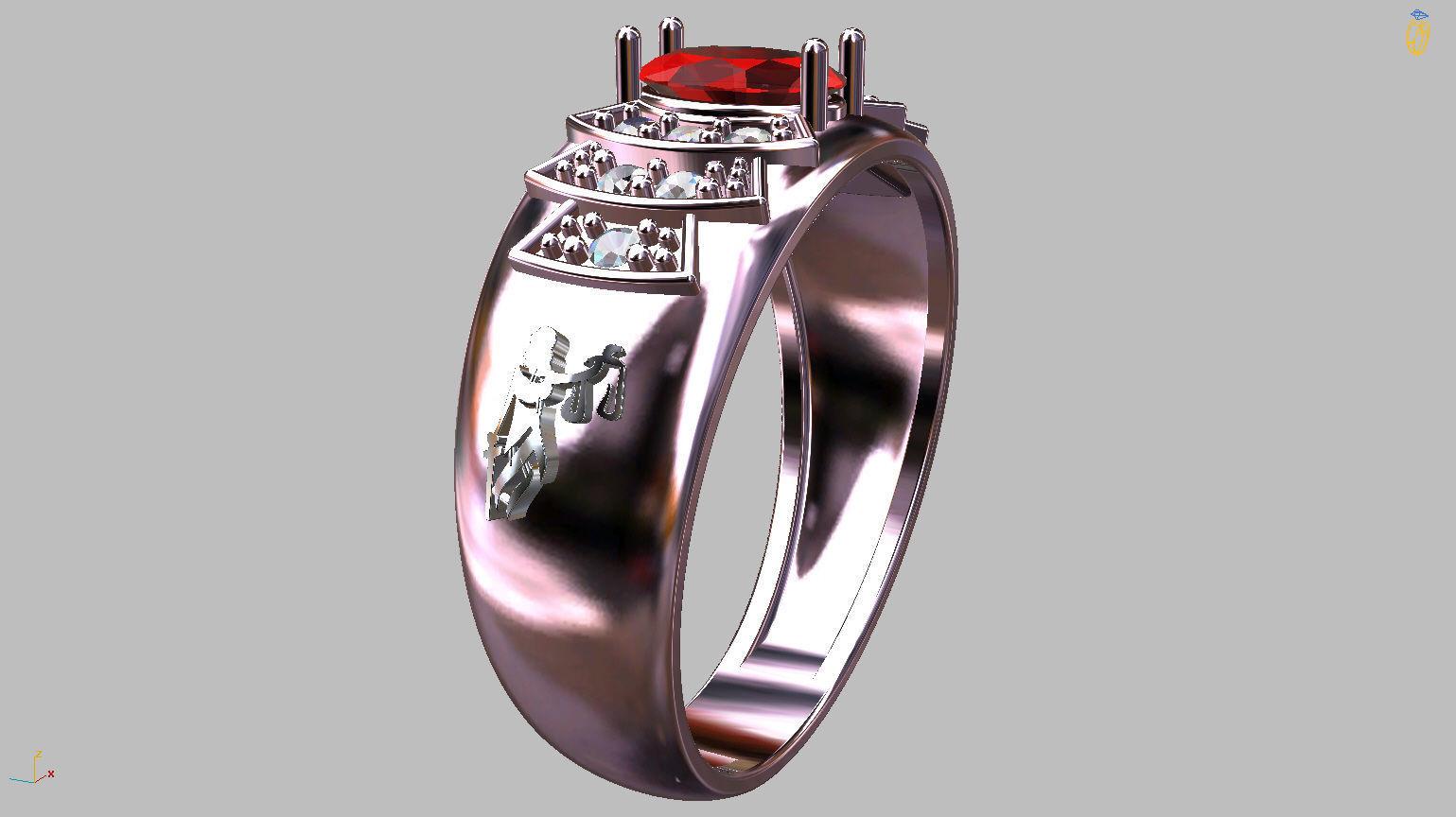 Graduation Ring 3D print model_11