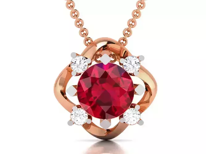 Solitaire Diamond Charms Pendant 3dm render Detail